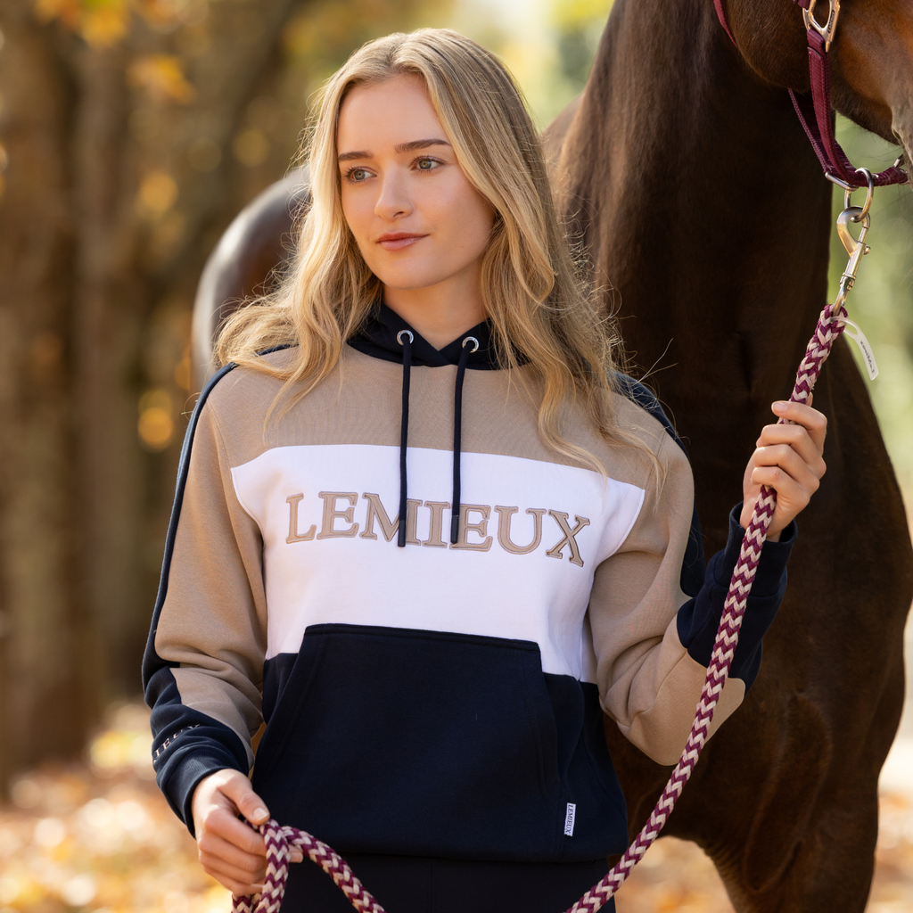 LeMieux Ladies Kadie Colour Block Hoodie - Navy