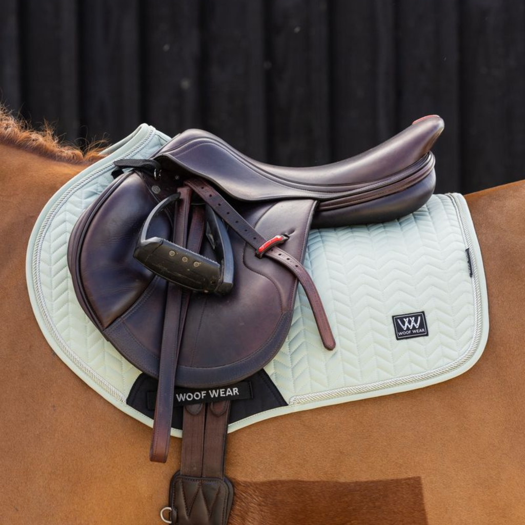 Woof Wear Herringbone Close Contact Saddle Pad - Sage Green