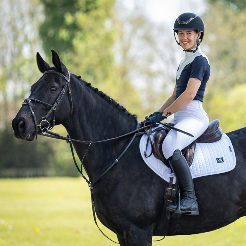Woof Wear Herringbone Close Contact Saddle Pad - White