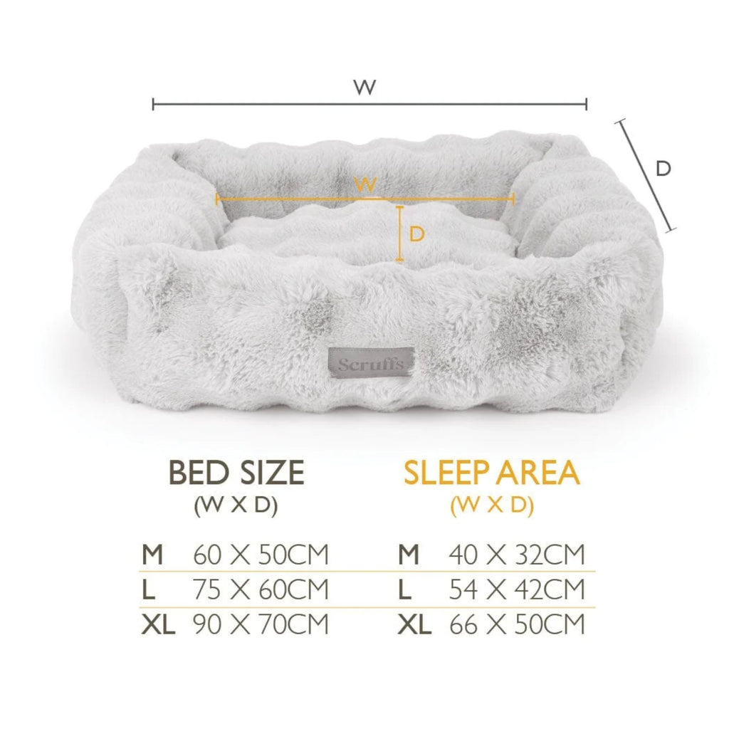 Scruffs Festive Fur Box Bed - Burgundy