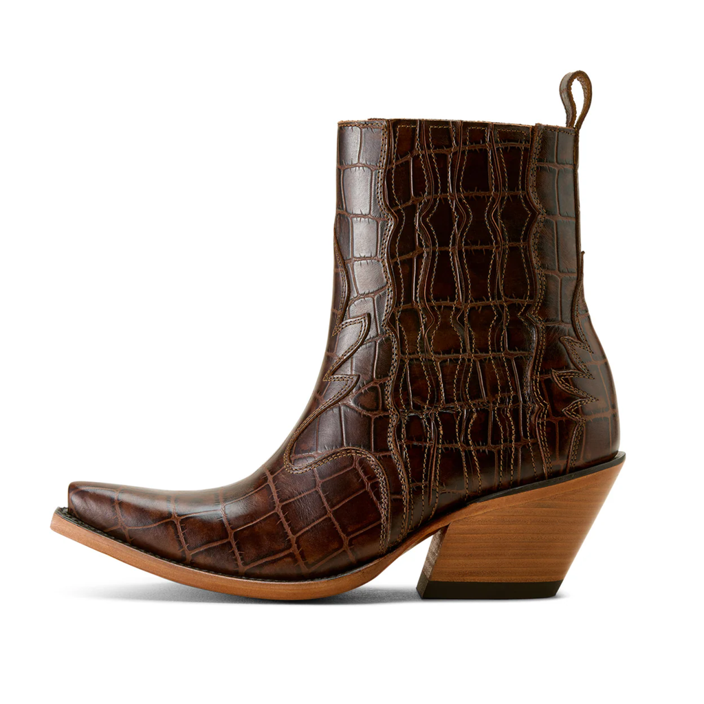 Ariat Ladies Jade Luxe Espresso Western Boot - Croc Print
