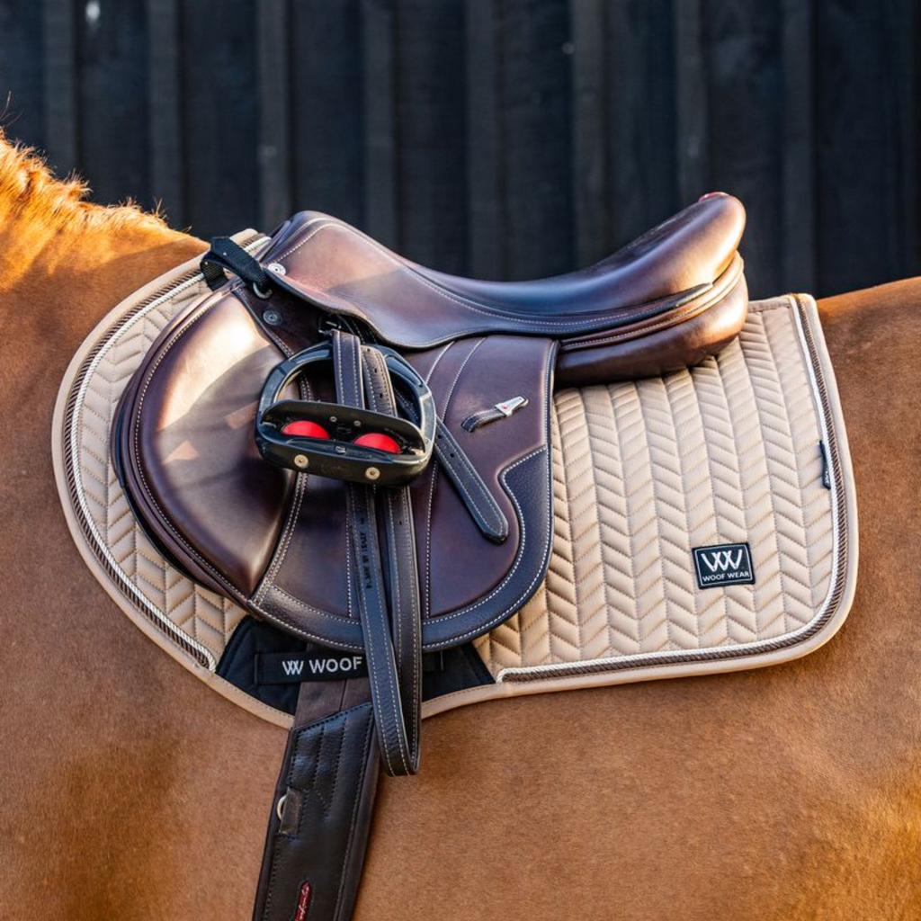 Woof Wear Herringbone Close Contact Saddle Pad - Caramel