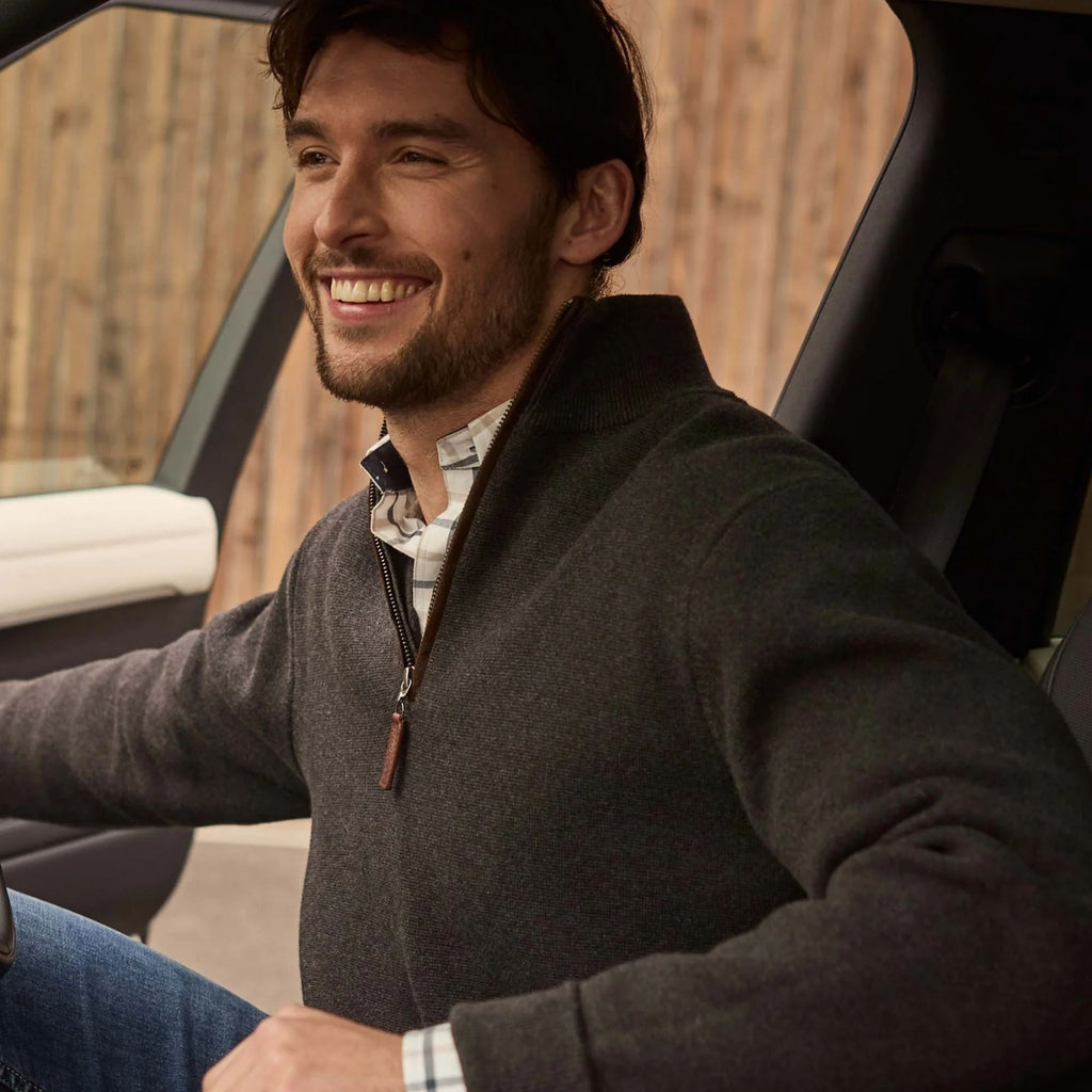 Schoffel Mens Marlow 1/4 Zip Jumper - Charcoal