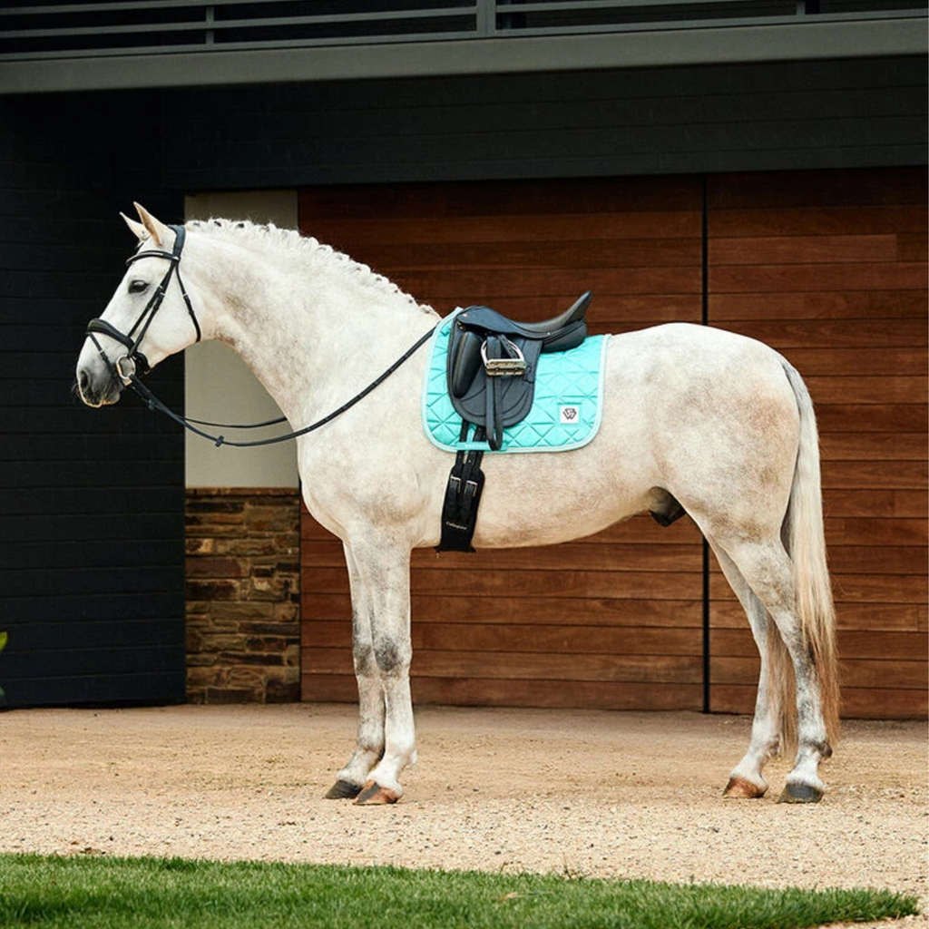 Weatherbeeta Satin Luxe Air-Tec Dressage Saddle Pad - Bright Blue