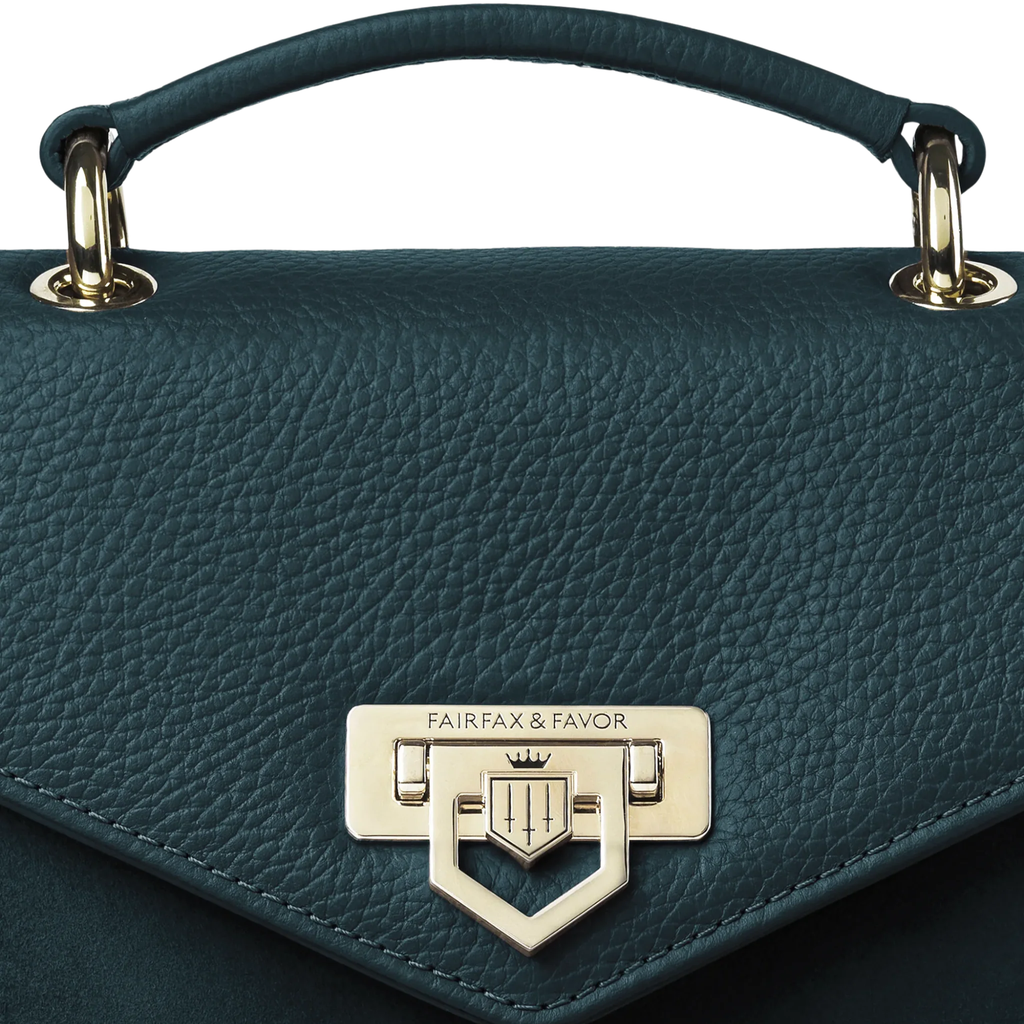 Fairfax & Favor Loxley Mini Cross Body Bag - Teal Suede