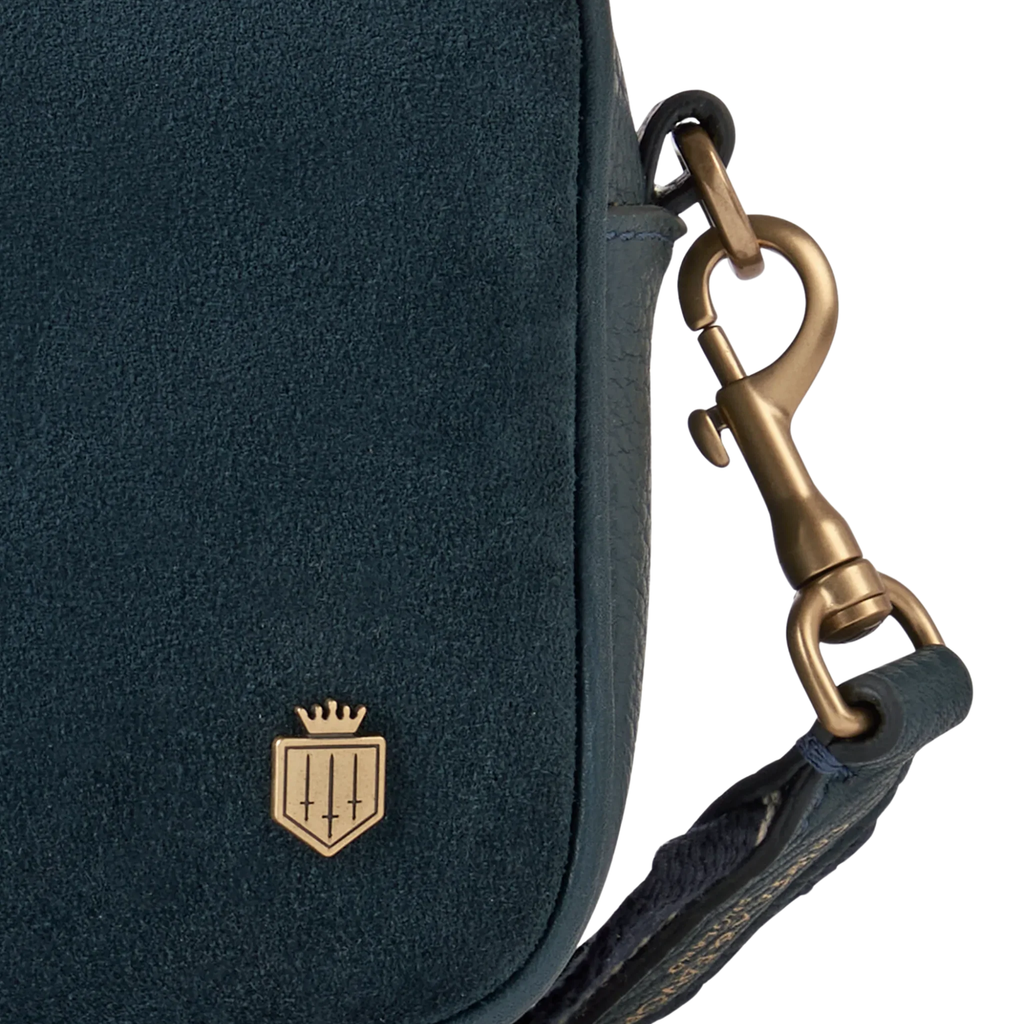 Fairfax & Favor Farnham Cross Body Bag - Teal Suede