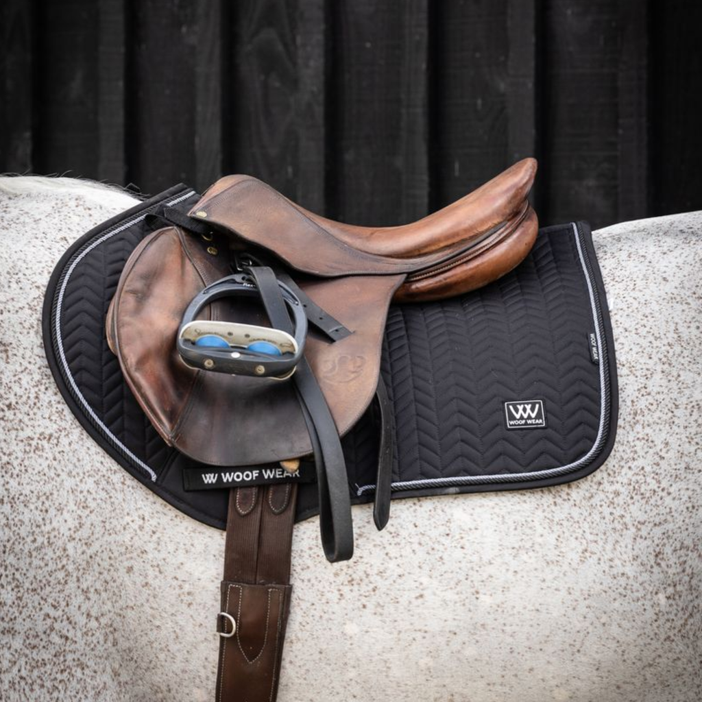Woof Wear Herringbone Close Contact Saddle Pad - Black