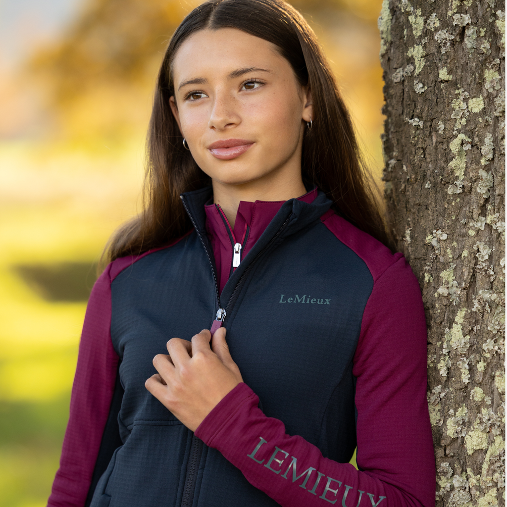 LeMieux Young Rider Bethany Fleece Zip Through - Blackberry