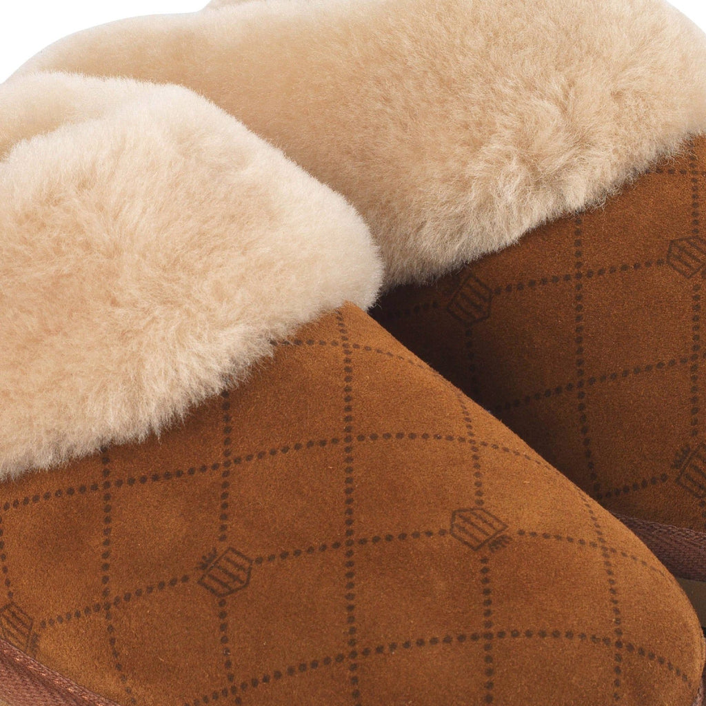 Fairfax & Favour Ladies Glencoe Mule Slipper - Printed Tan Suede