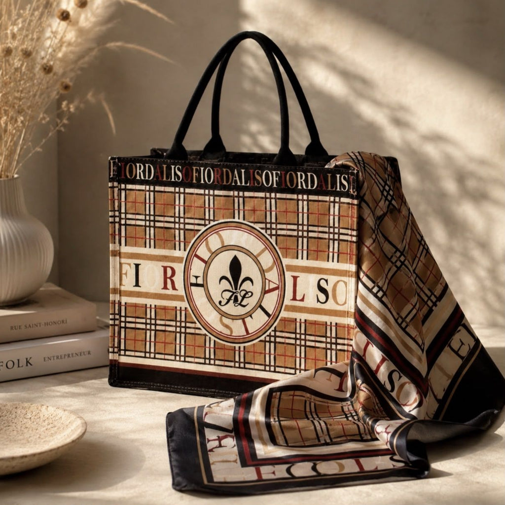 Fior Da Liso Tote Bag - Beige Check