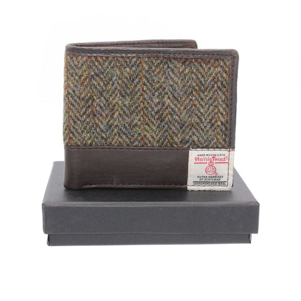 Heather Callum Harris Tweed Wallet - Green/Brown