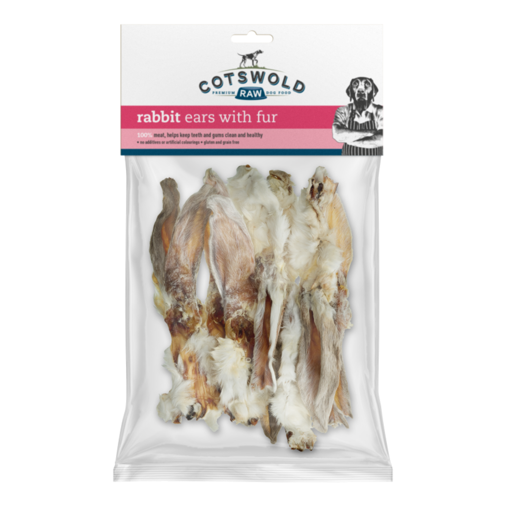 Cotswold Raw Rabbit Ears With Fur - 100g
