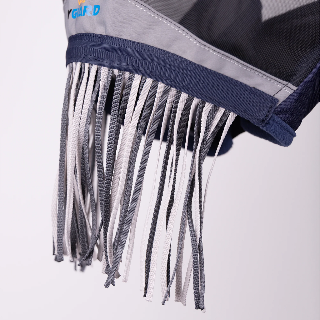 FlyGuard Pro Fine Mesh Fly Mask With Ears & Nose Fringe NAVY