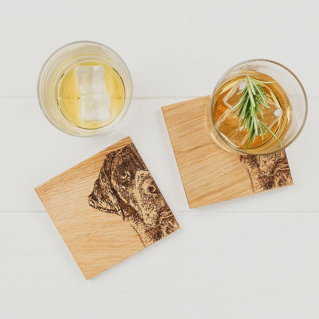 Selbrae House Labrador Oak Coasters