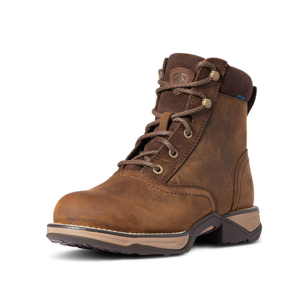 Ariat Ladies Anthem H2O Round Toe Lacer - Distressed Brown