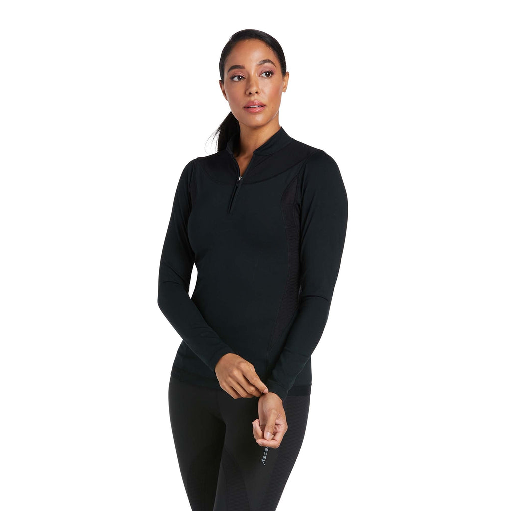 Ariat Ladies Ascent 1/4 Zip Baselayer - Black