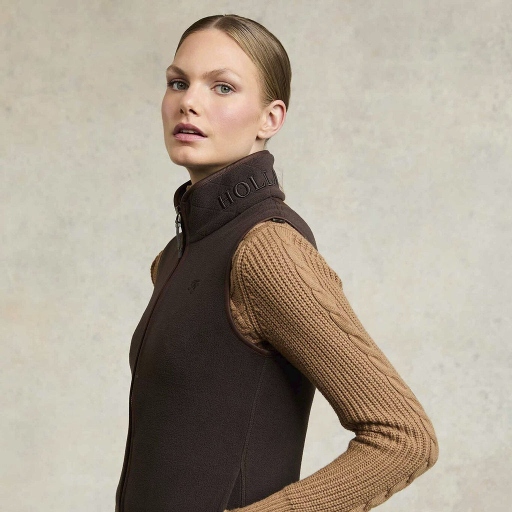 Holland Cooper Ladies Country Fleece Gilet - Chocolate