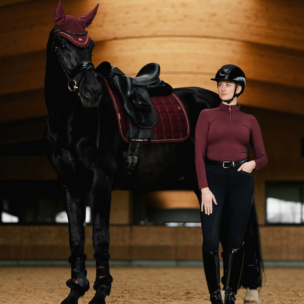 LeMieux Ladies Lustre Ruched Base Layer - Garnet