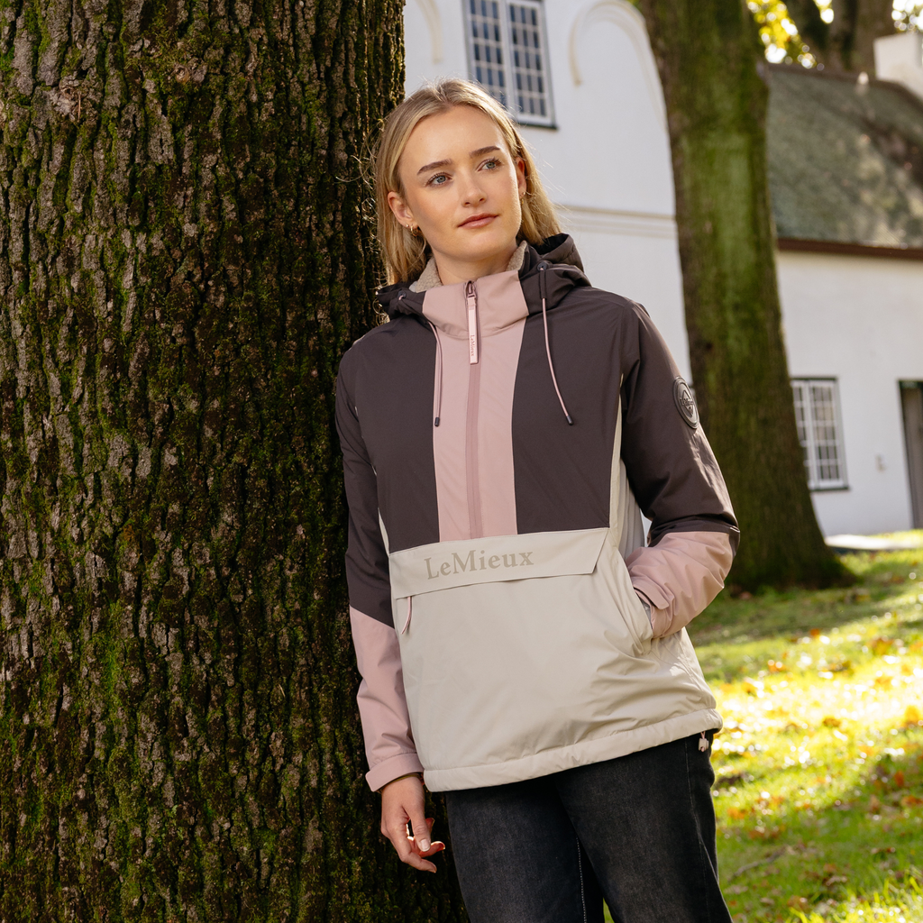 LeMieux Ladies Phoebe 1/2 Zip Waterproof Anorak - Wild Rose