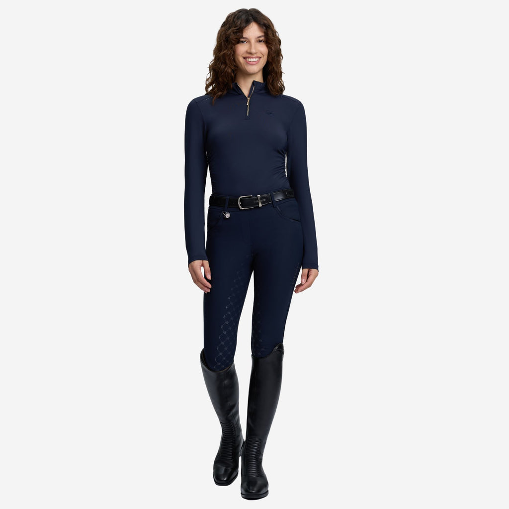 LeMieux Ladies Lustre Ruched Base Layer - Sapphire