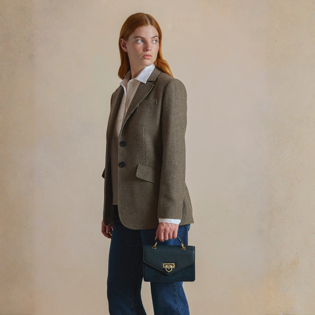 Fairfax & Favor Loxley Mini Cross Body Bag - Teal Suede