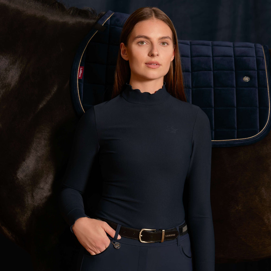 LeMieux Ladies Lustre Ribbed Top - Sapphire