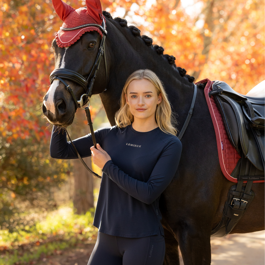 LeMieux Ladies Long Sleeve Sports Tee - Navy