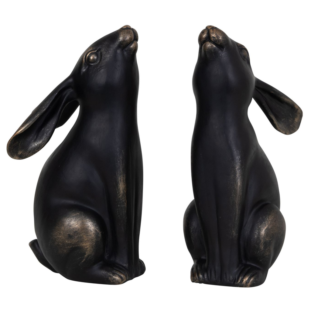 Bronze Hare Pair Sculpture