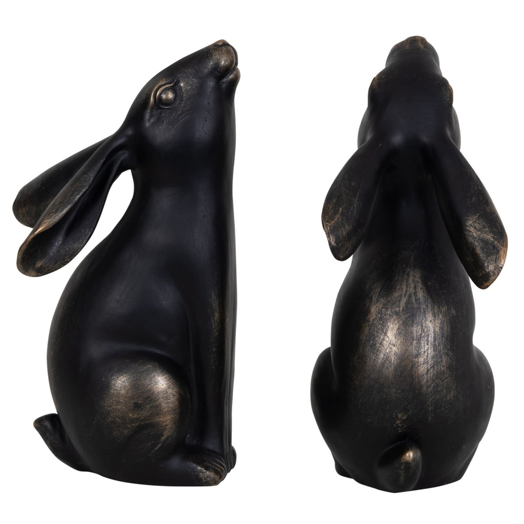 Bronze Hare Pair Sculpture