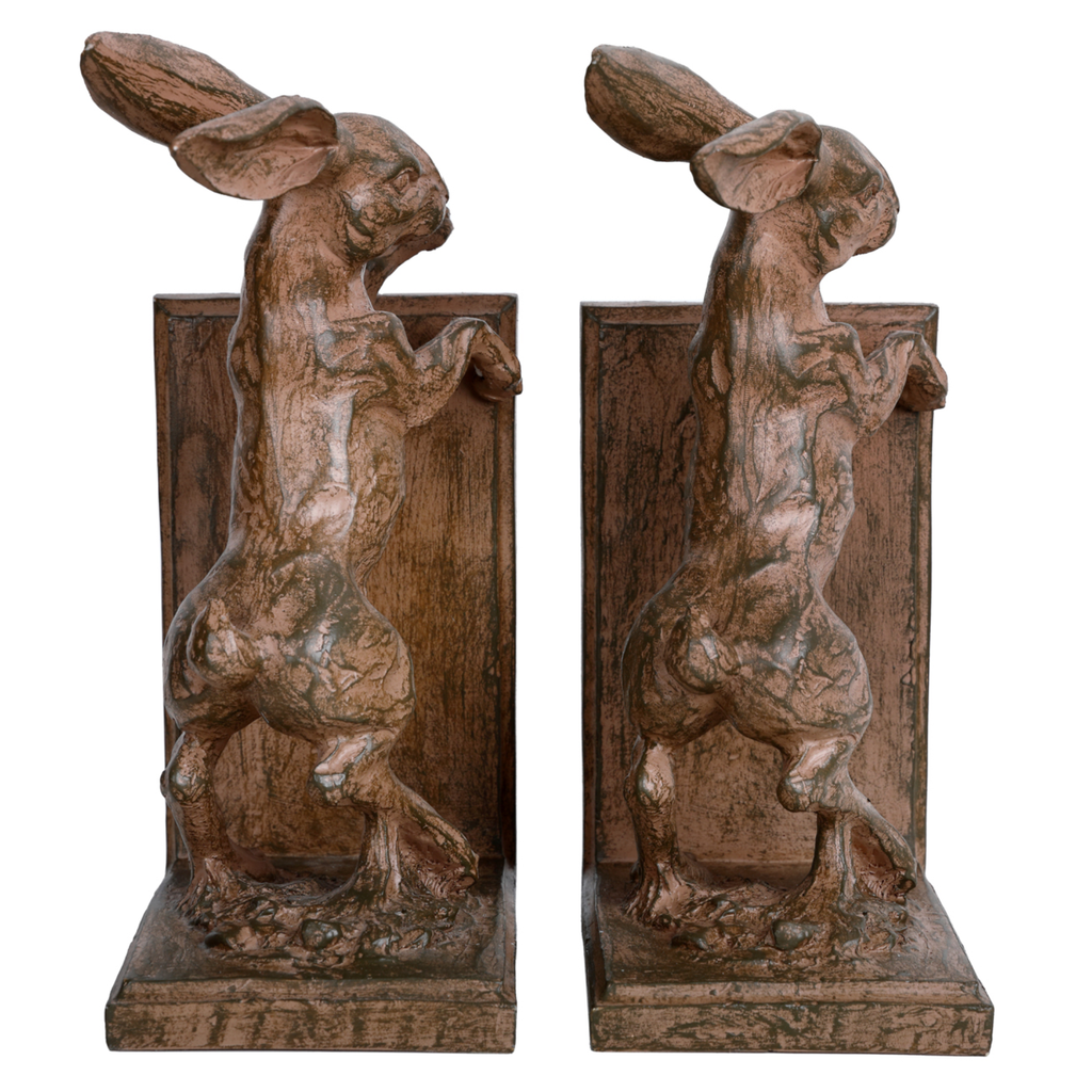 Hurrell Rustic Standing Hare Bookends