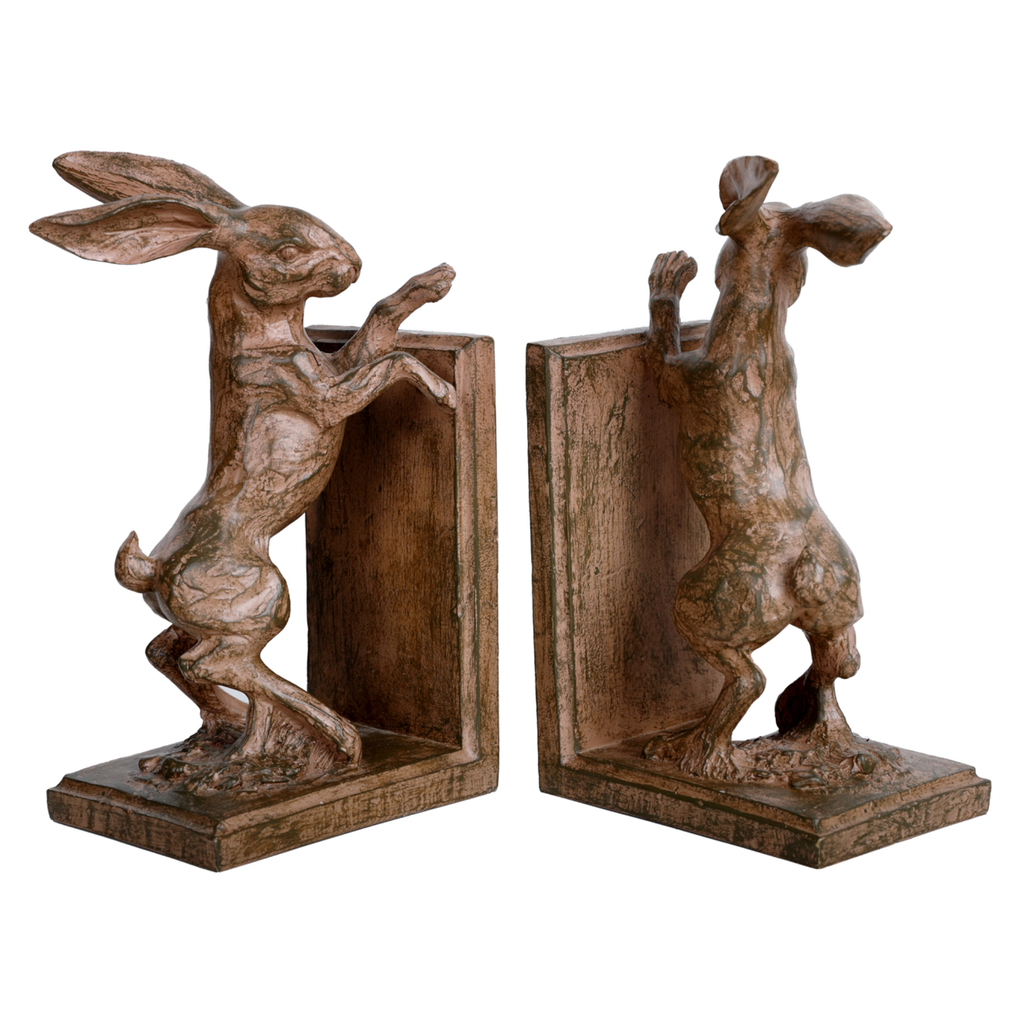 Hurrell Rustic Standing Hare Bookends