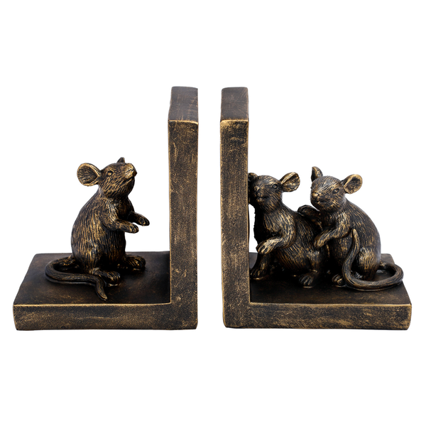 Pallino Antique Gold Mouse Bookends