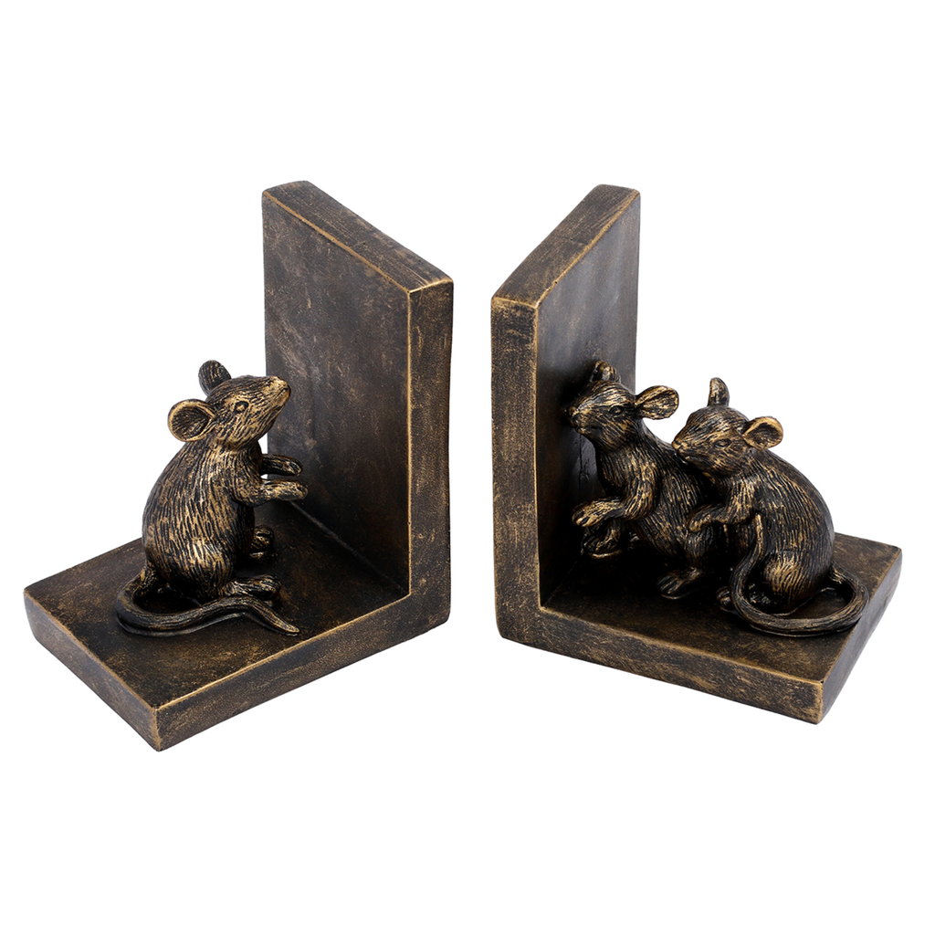 Pallino Antique Gold Mouse Bookends