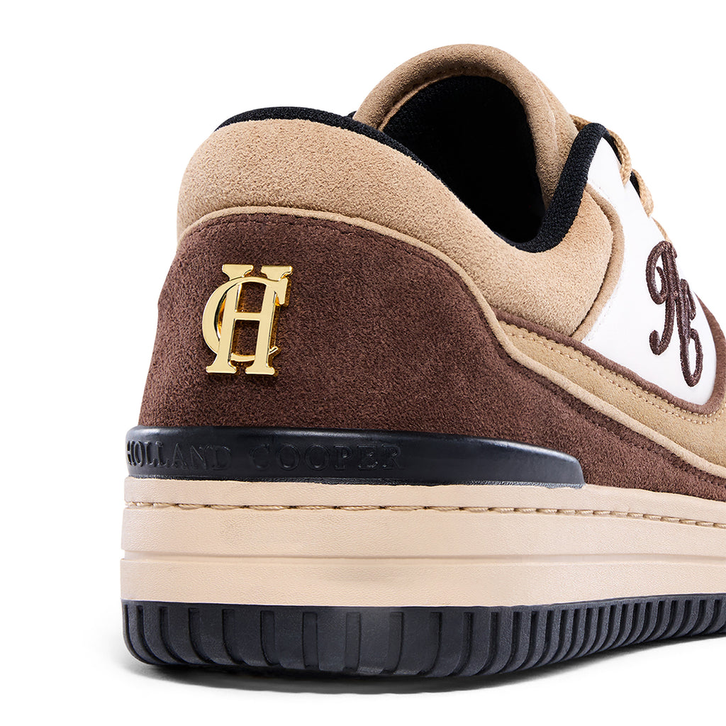 Holland Cooper Ladies Retro Trainer - Taupe Tan Nude