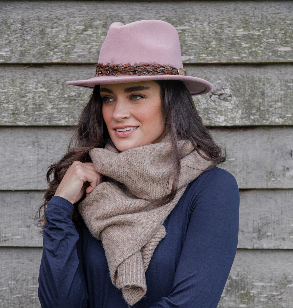 Hicks and Brown The Suffolk Fedora - Dusky Pink