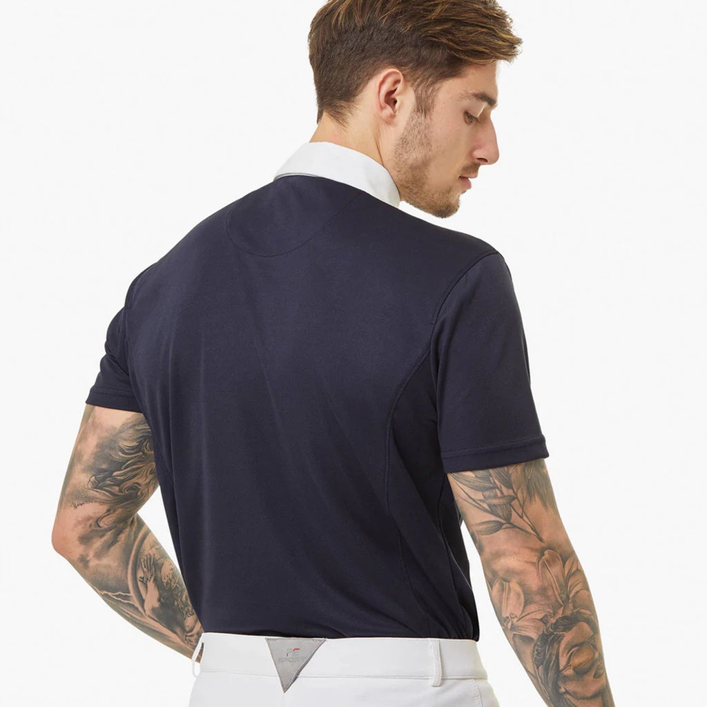 Premier Equine Antonio Mens Short Sleeved Show Shirt - Navy