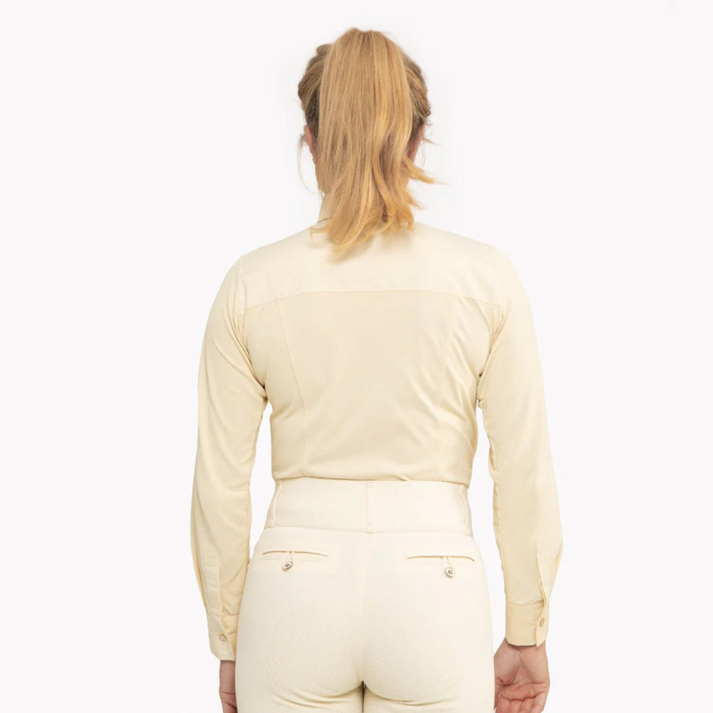 Premier Equine Tessa Ladies Long Sleeved Tie Shirt - Vanilla