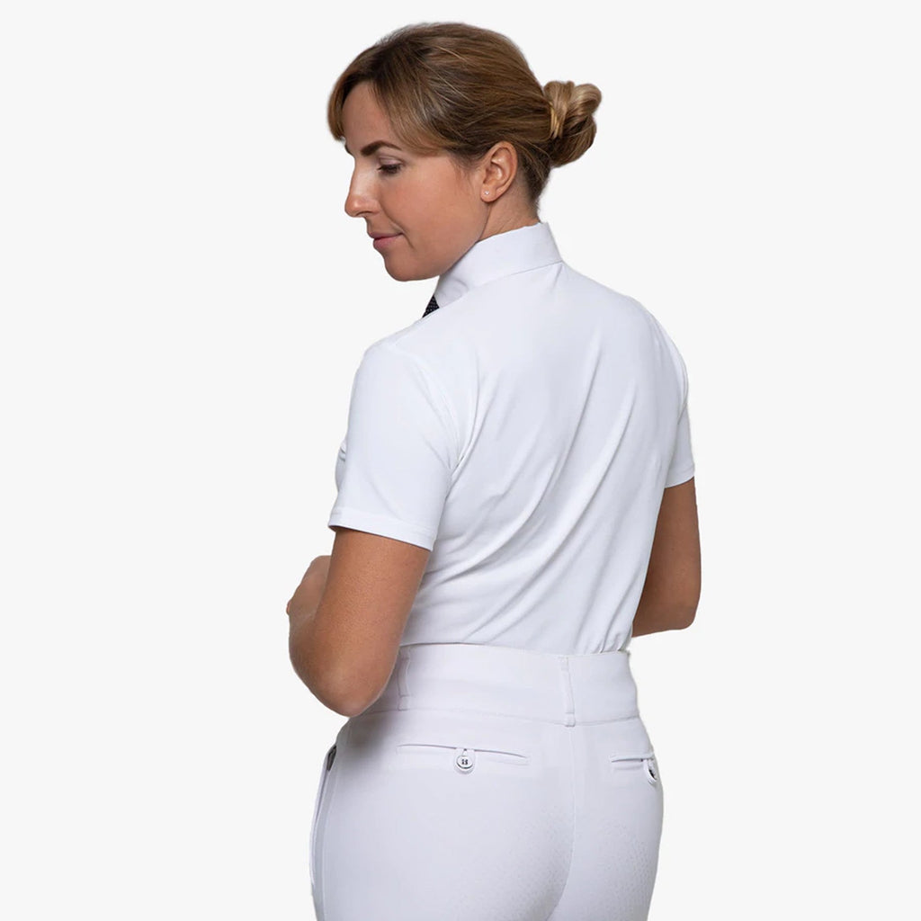 Premier Equine Luciana Ladies Short Sleeved Tie Shirt - White