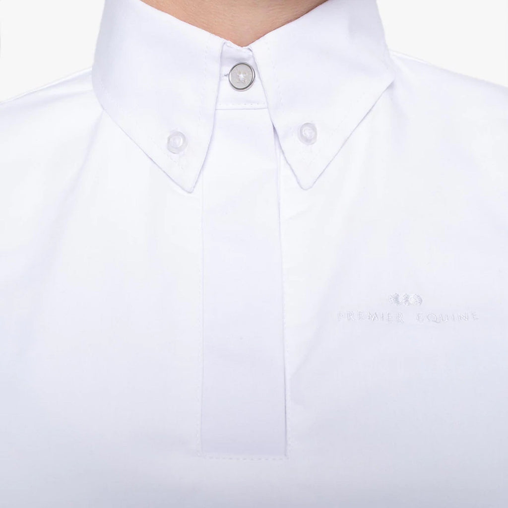 Premier Equine Luciana Ladies Short Sleeved Tie Shirt - White