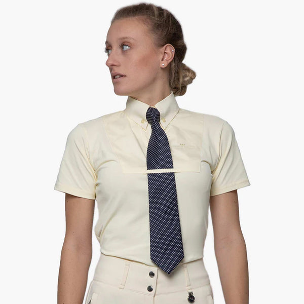 Premier Equine Luciana Ladies Short Sleeved Tie Shirt - Vanilla