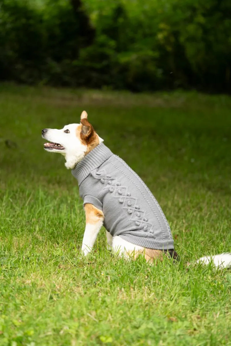 Petface Grey Knitted Dog Sweater