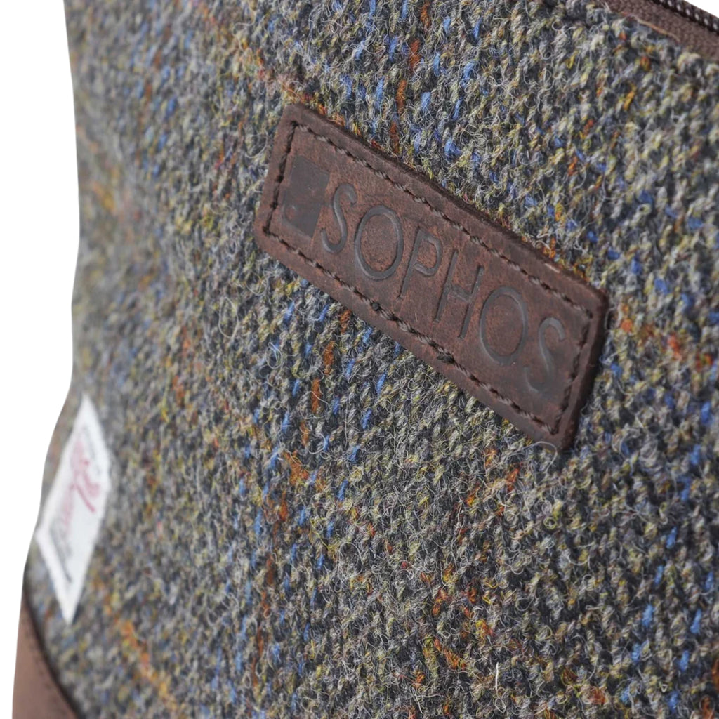 Harris Tweed Triangle Washbag - Brown