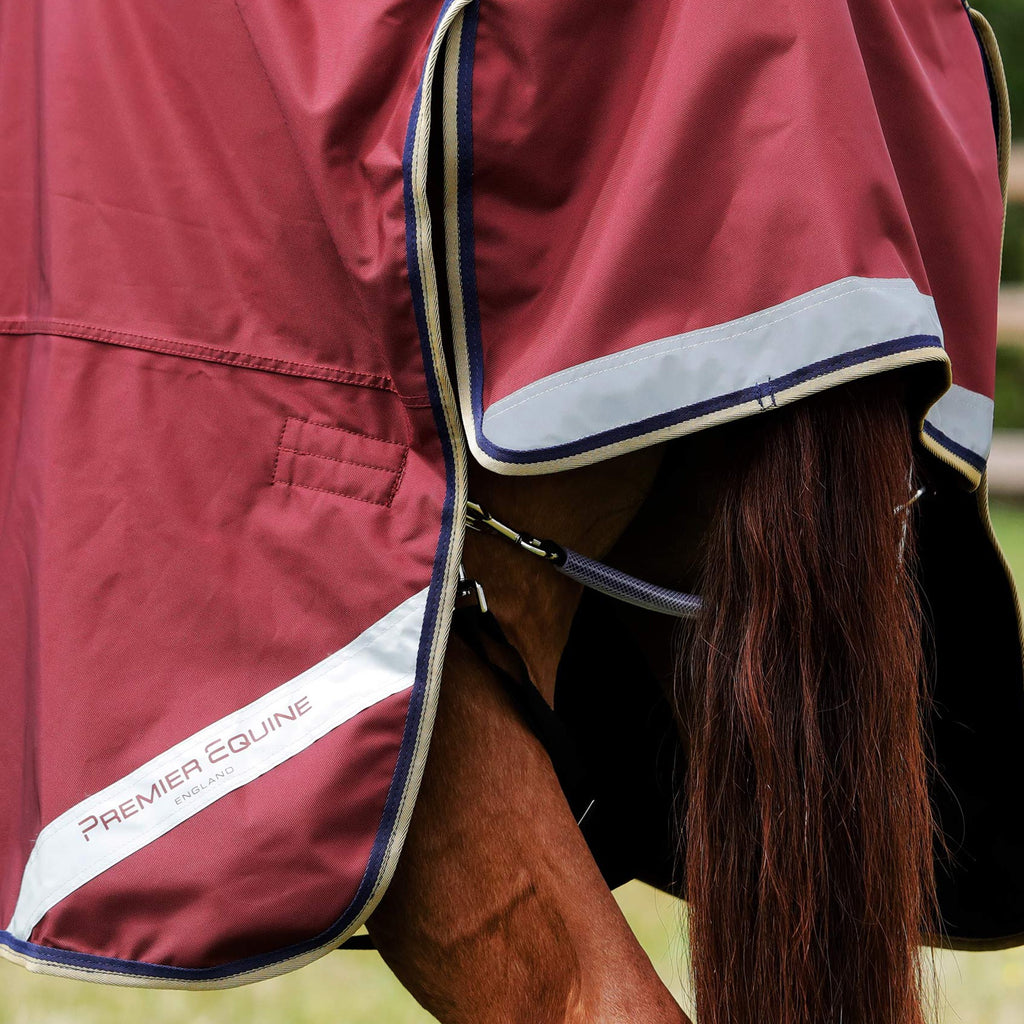 Premier Equine Buster Zero Turnout Rug with Classic Neck Cover - Burgundy