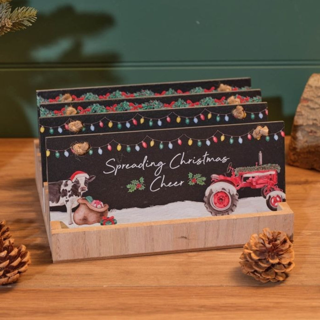 Langs Christmas At The Farm Animals and Landy Slate Hanging Plaque