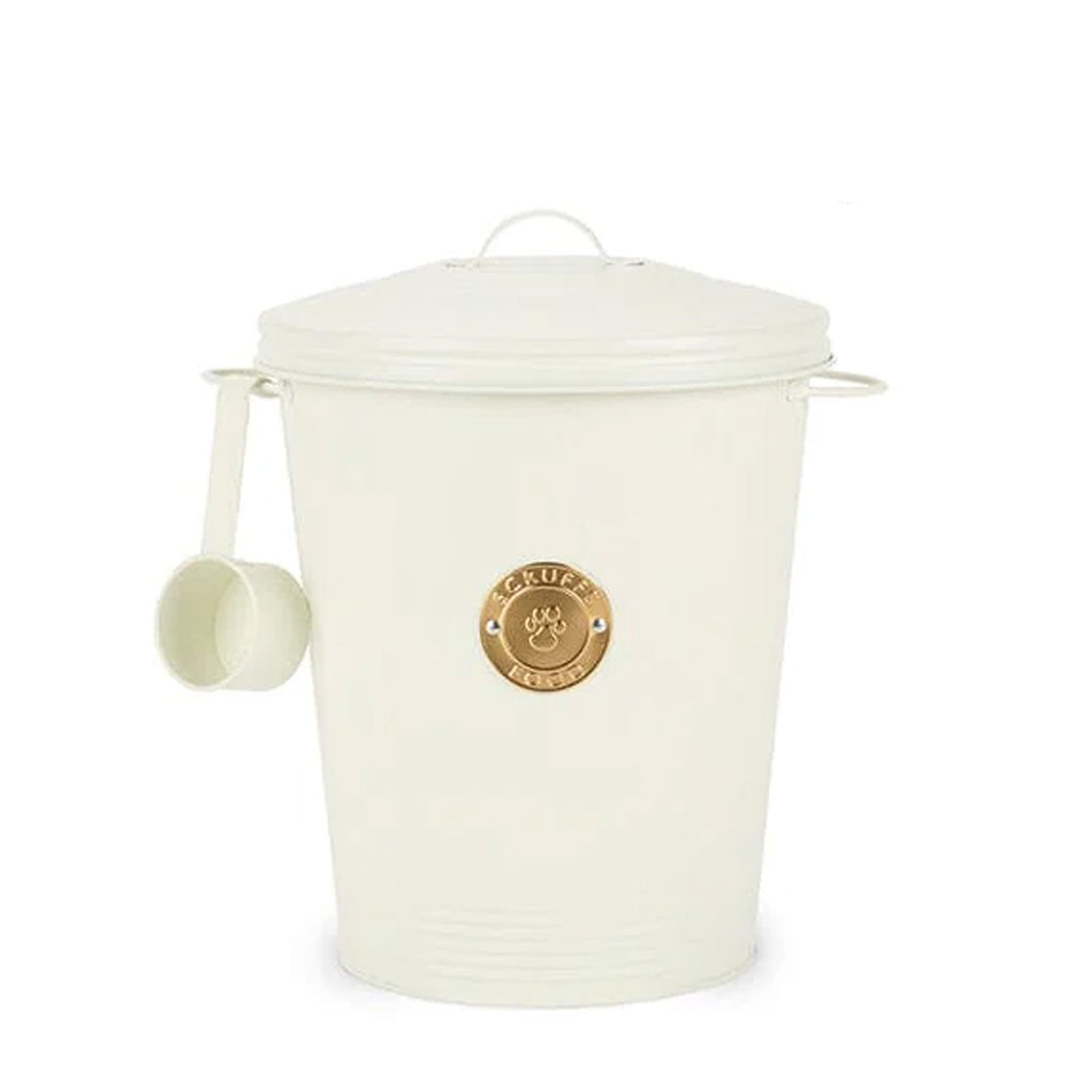 Scruffs Cantina 7L Steel Storage Pet Food Canister & Scoop - Cream