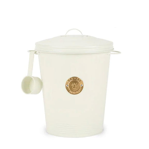 Scruffs Cantina 7L Steel Storage Pet Food Canister & Scoop - Cream