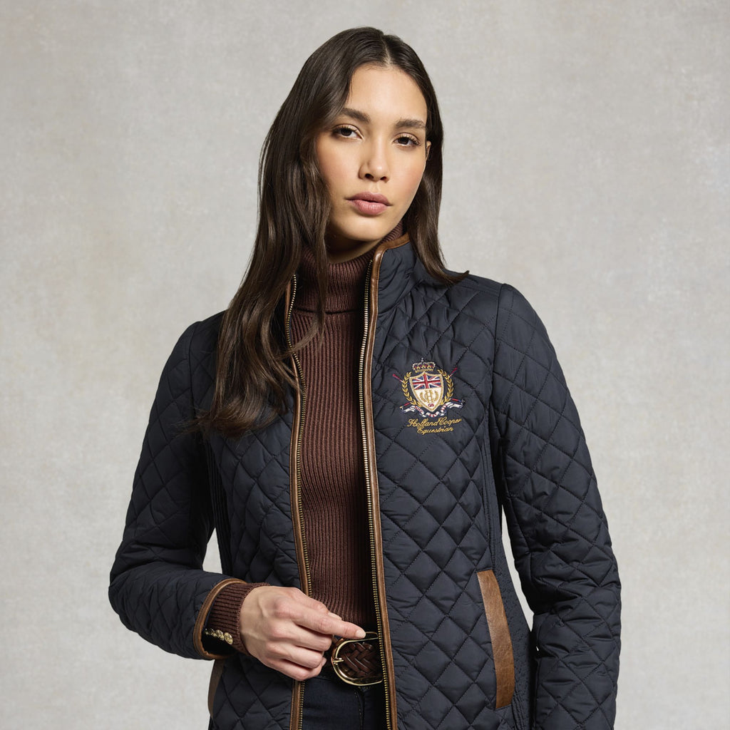 Holland Cooper Ladies Boughton Diamond Quilt Jacket - Ink Navy