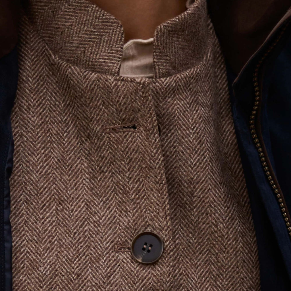 Schoffel Ladies Pennan Tweed Waistcoat - Cobblestone Herringbone Tweed