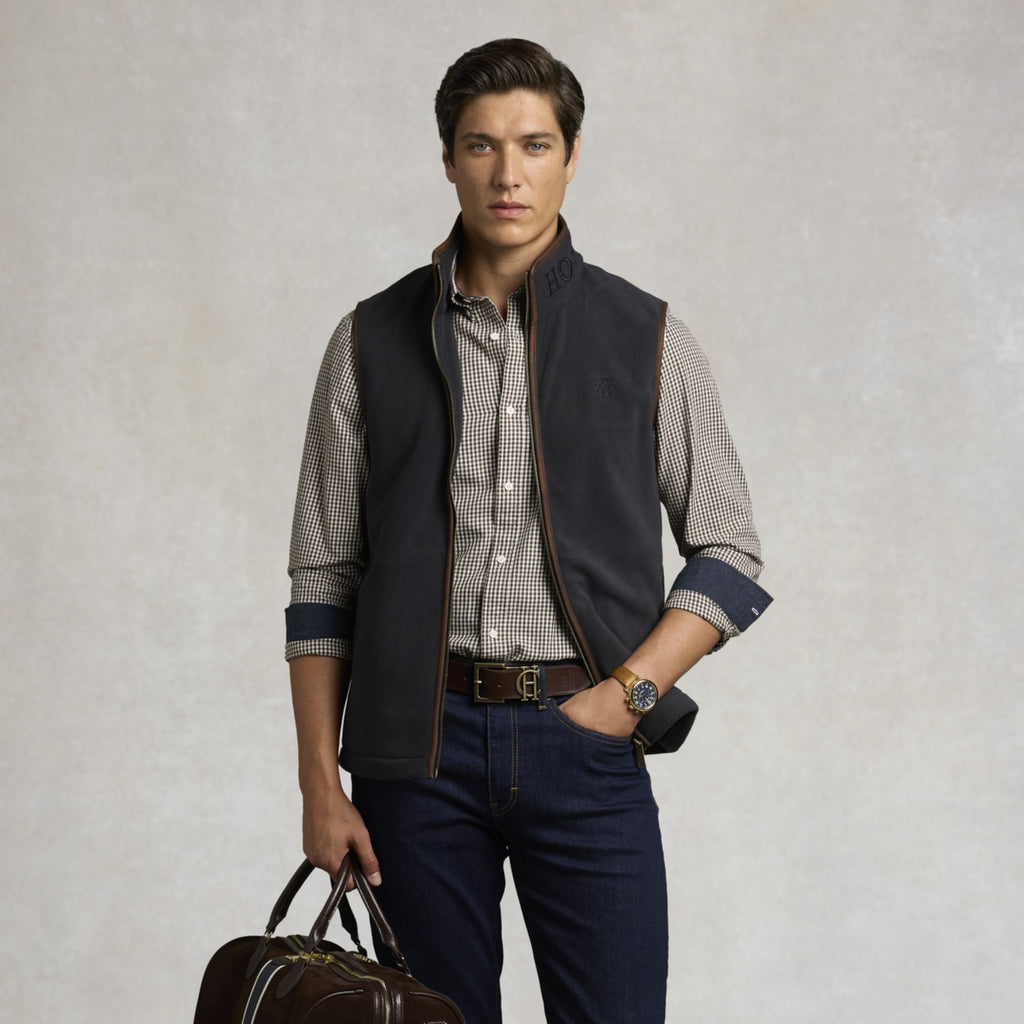 Holland Cooper Mens Tailored Fit Button Down Shirt - Chocolate Gingham