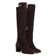 Holland Cooper Albany Mid Heel Boot - Chocolate Suede